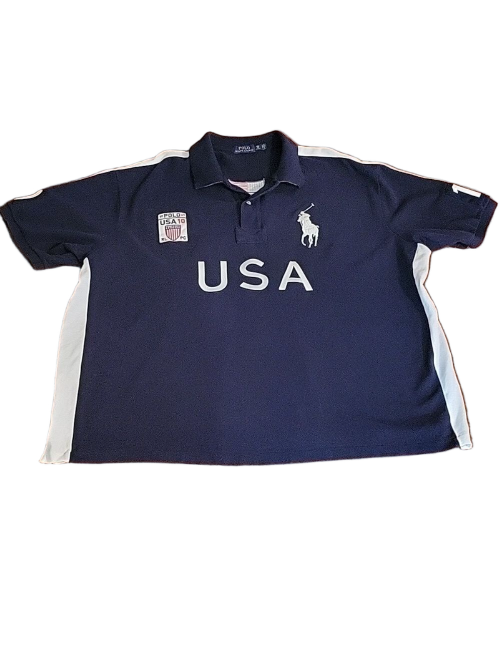 Polo By Ralph Lauren, Team USA #10, Polo Shirt, Navy, Size 4XB.